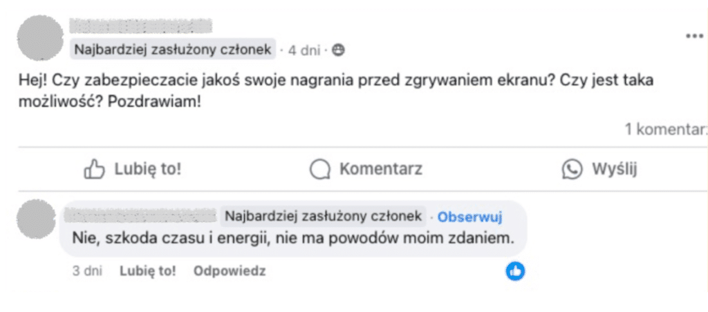 Oprócz zabezpieczeń warto również edukować użytkowników, że kopiowanie treści to łamanie prawa.